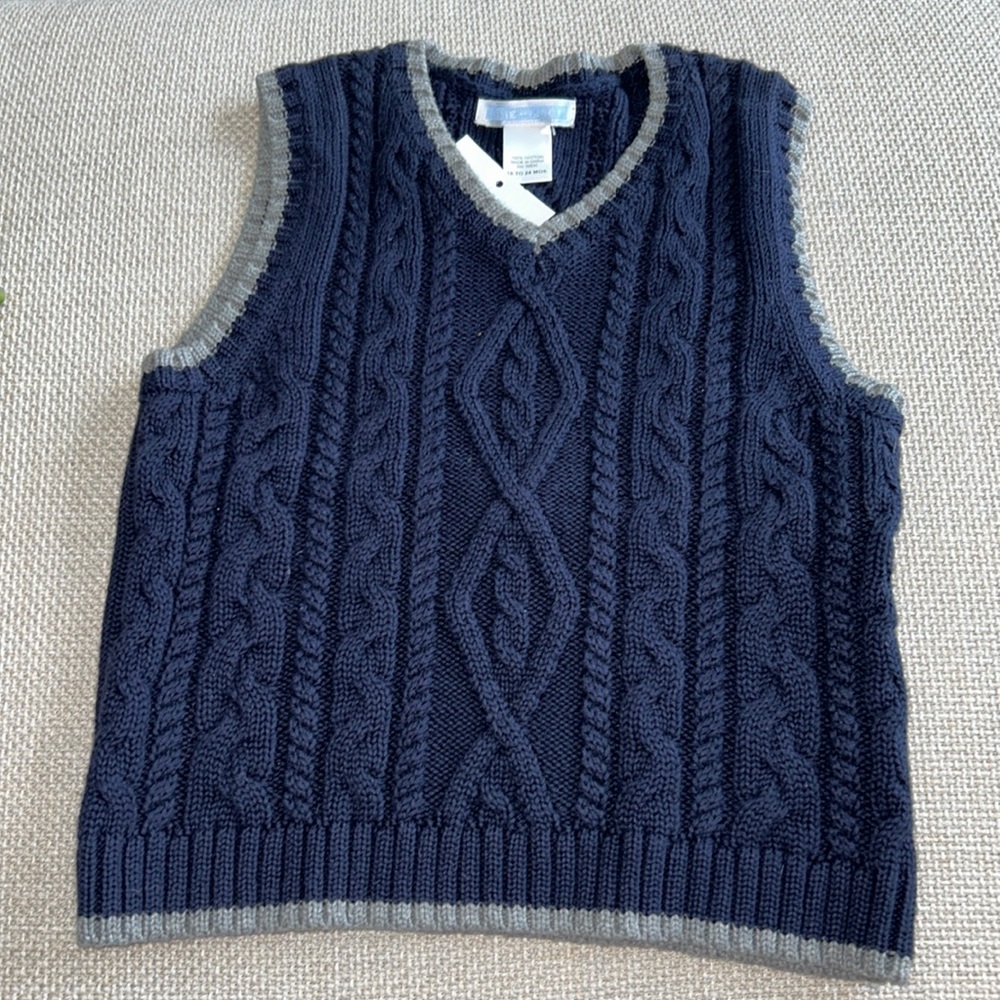 Janie & Jack Navy/Gray Sweater Vest